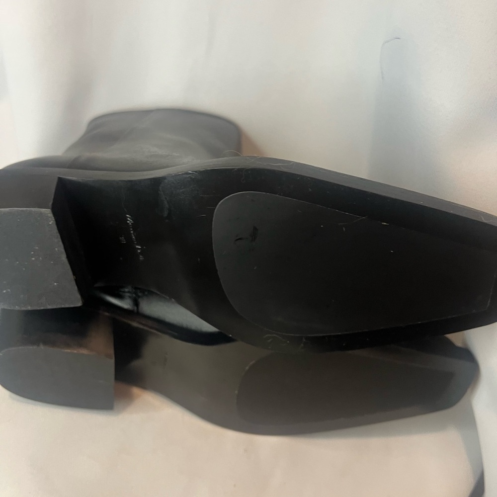 NWT Massimo Dutti Heeled Square-toe Ankle Boots In Black 1130 7.5 medium - Picture 8 of 11